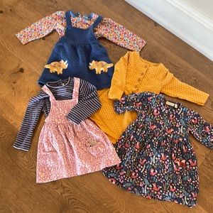 Jojo Maman Bebe Lot of 6 girls 12-18 month jumpers dresses and shirts